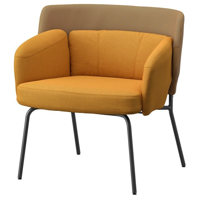 BINGSTA Armchair, Vissle dark grey/Kabusa dark grey