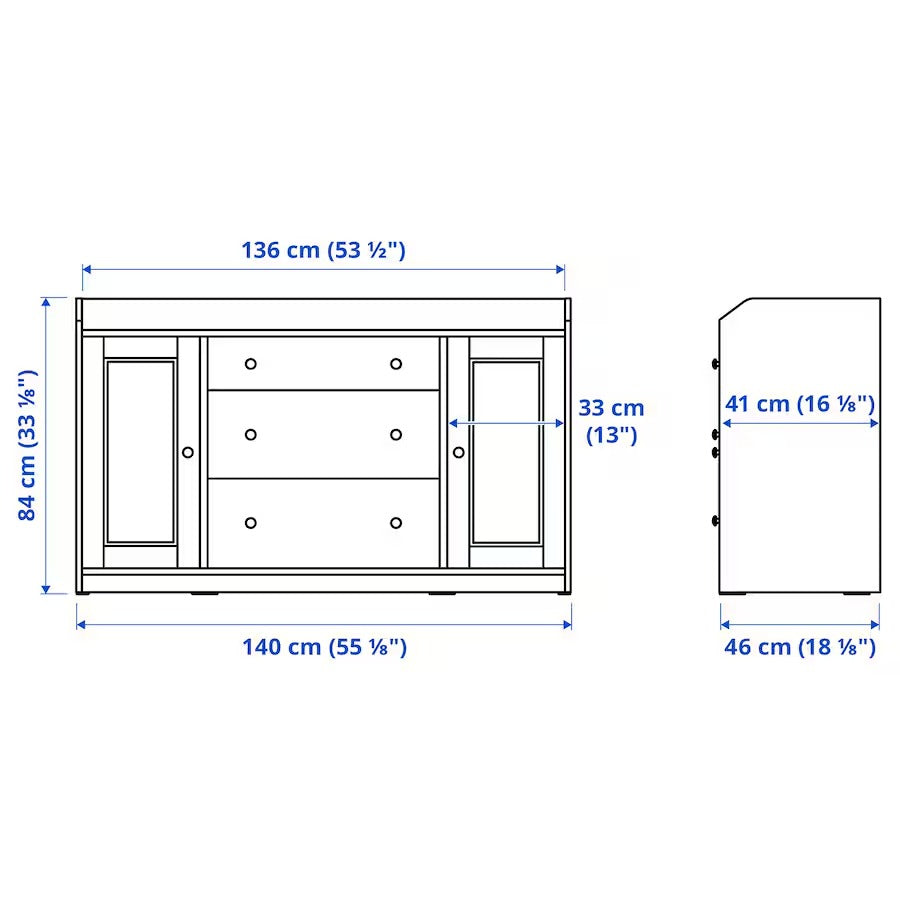 HAUGA Sideboard, white, 140x84 cm
