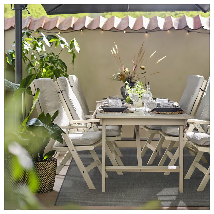 LUFTFARTYG Rug flatwoven, in/outdoor, beige/stripe, 160x230 cm