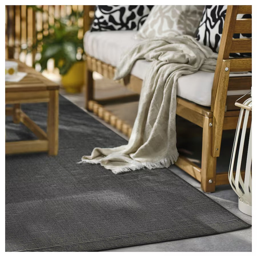 LUFTFARTYG Rug flatwoven, in/outdoor, beige/stripe, 160x230 cm