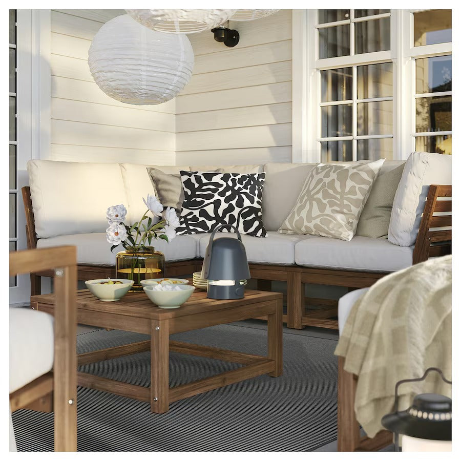 LUFTFARTYG Rug flatwoven, in/outdoor, beige/stripe, 160x230 cm