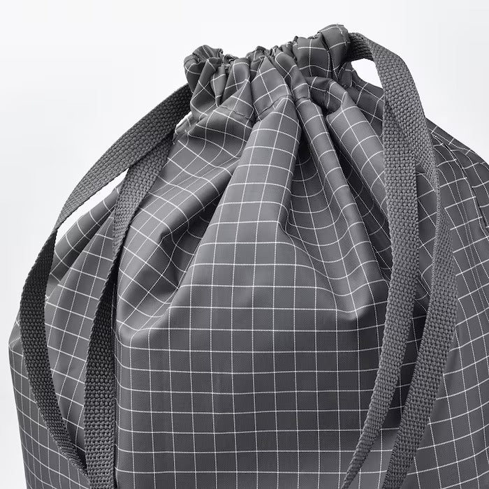 RENSARE Bag, check pattern/black, 30x40 cm/8 l