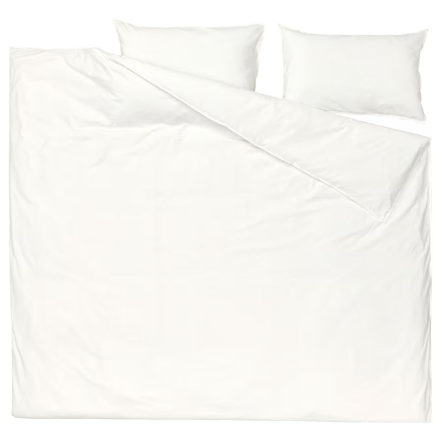 ÄNGSLILJA Duvet cover and 2 pillowcases, grey-green, 240x220/50x80 cm