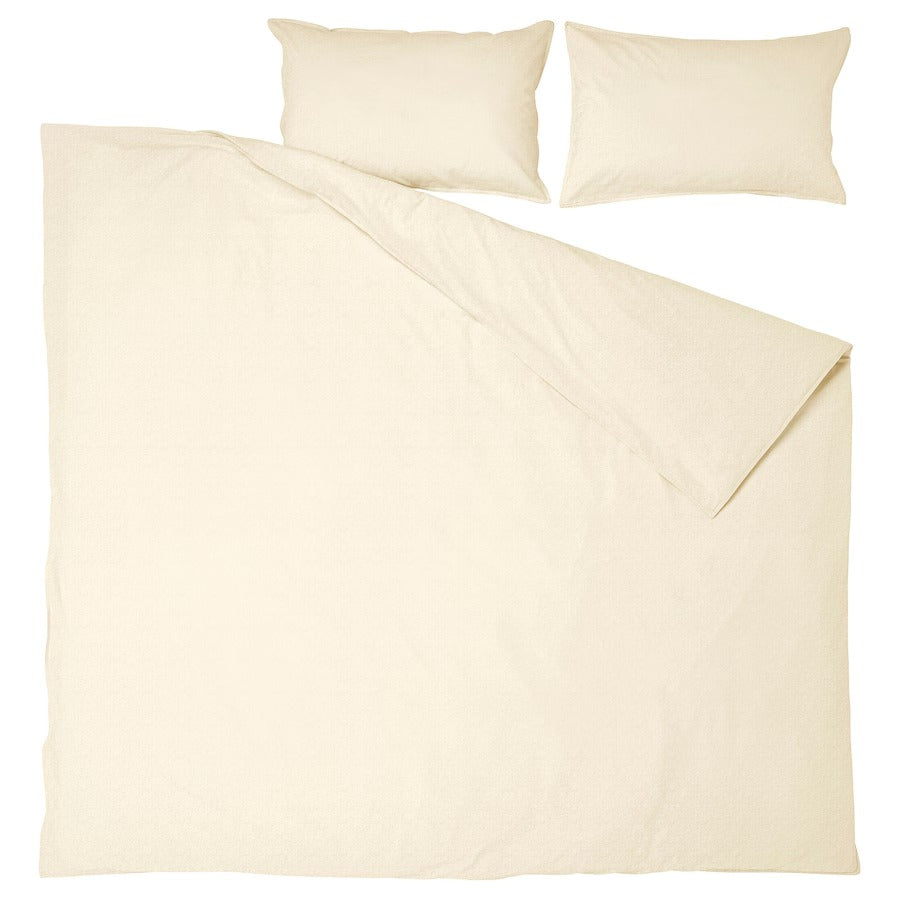 ÄNGSLILJA Duvet cover and 2 pillowcases, grey-green, 200x200/50x80 cm