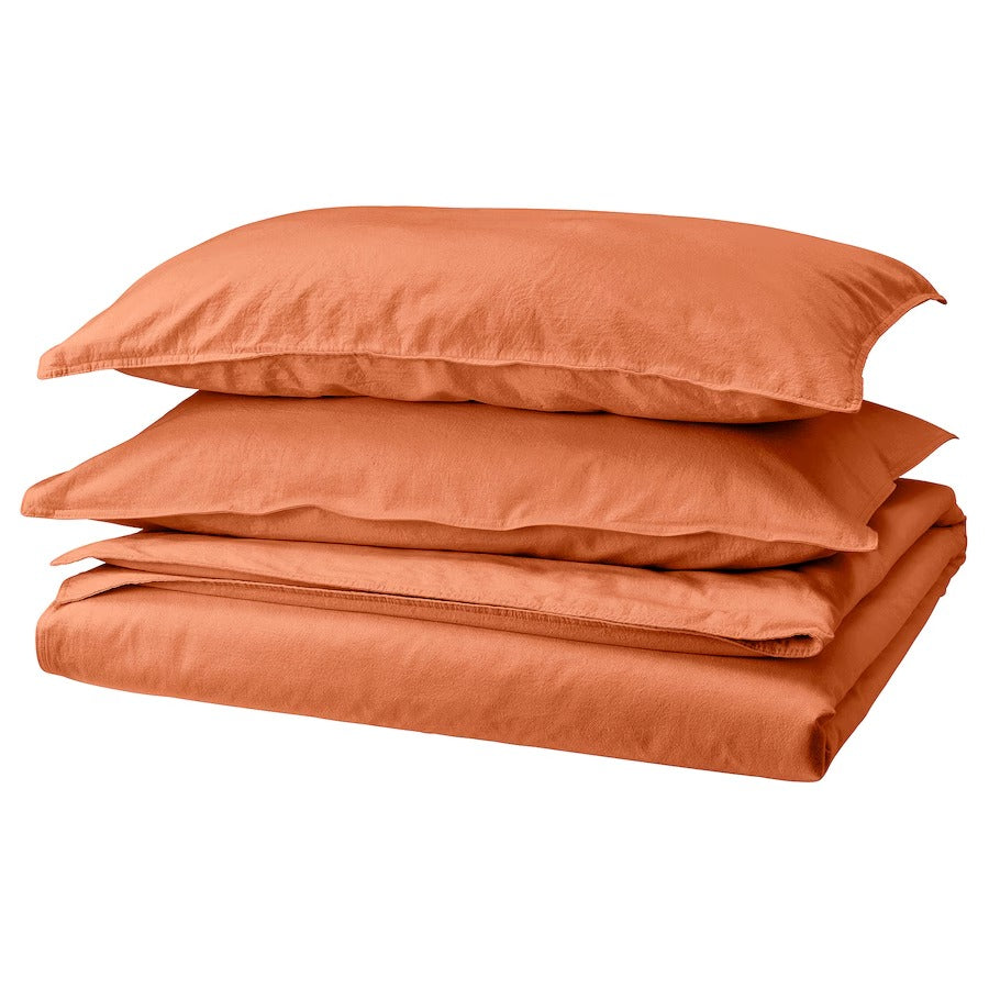 ÄNGSLILJA Duvet cover and 2 pillowcases, grey-green, 200x200/50x80 cm