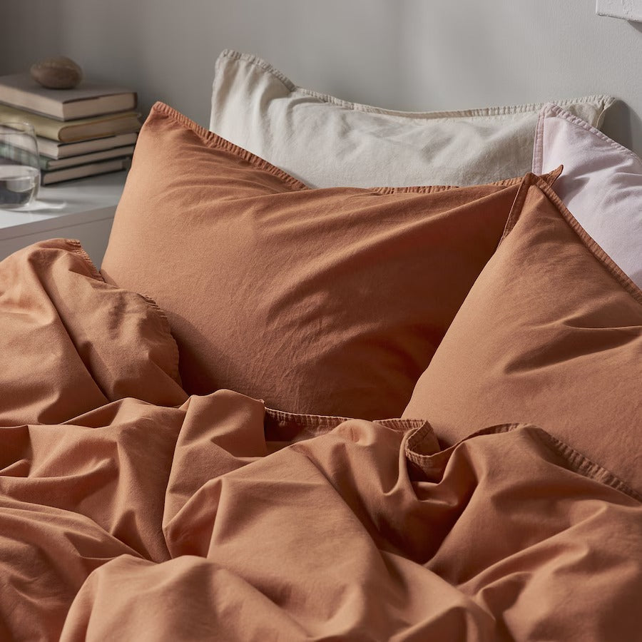 ÄNGSLILJA Duvet cover and 2 pillowcases, grey-green, 200x200/50x80 cm