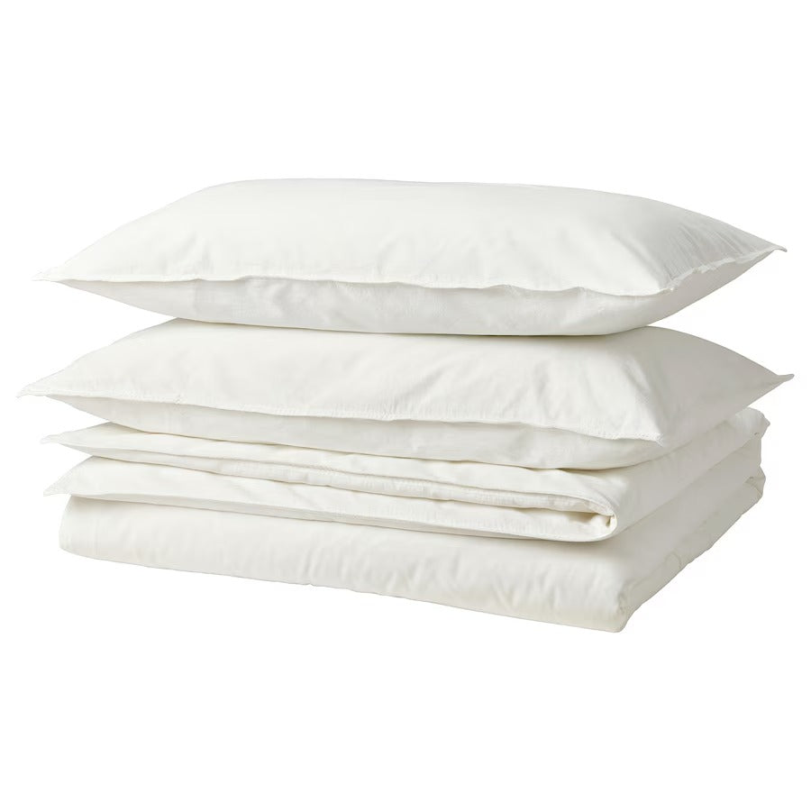 ÄNGSLILJA Duvet cover and 2 pillowcases, grey-green, 200x200/50x80 cm