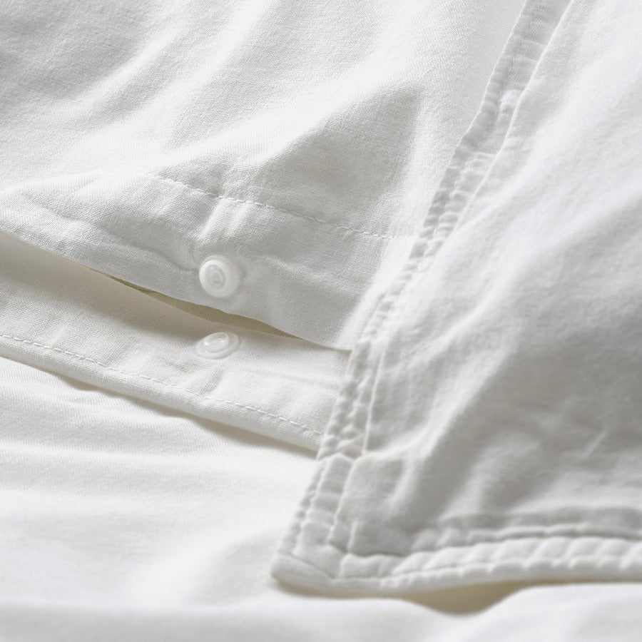 ÄNGSLILJA Duvet cover and 2 pillowcases, grey-green, 200x200/50x80 cm