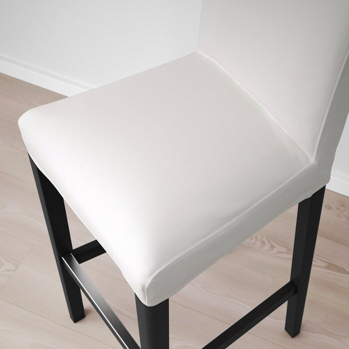 BERGMUND Bar stool with backrest, black/Orrsta light grey, 75 cm