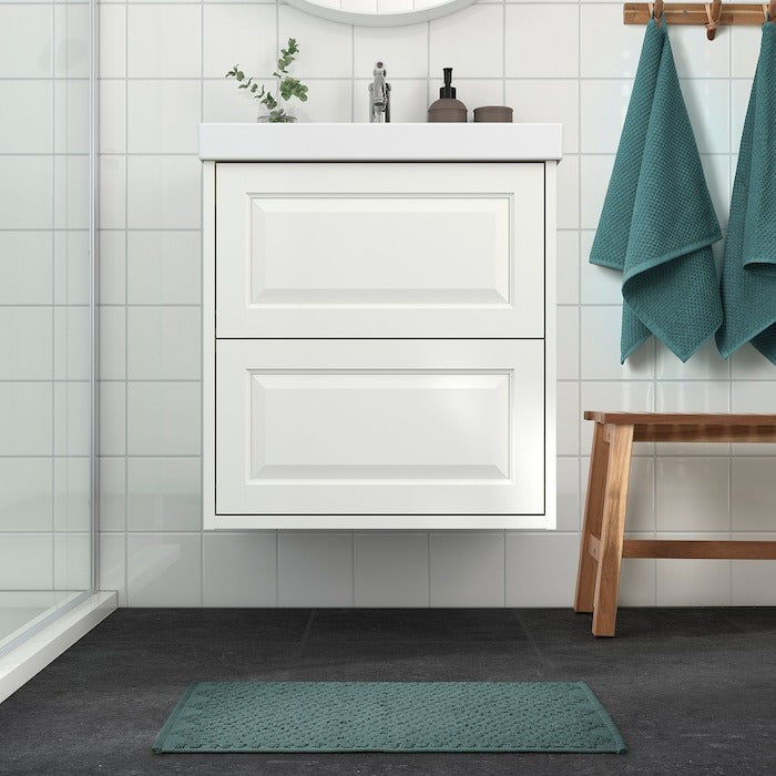 FJÄLLKATTFOT Bath mat, beige, 40x60 cm