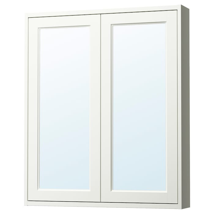 TÄNNFORSEN Mirror cabinet with doors, white, 60x15x95 cm