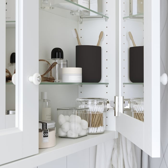 TÄNNFORSEN Mirror cabinet with doors, white, 60x15x95 cm