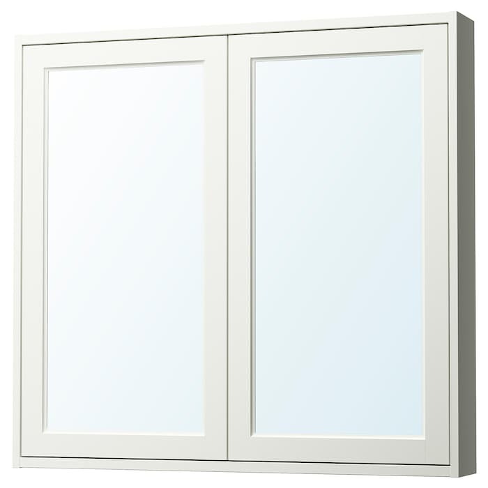 TÄNNFORSEN Mirror cabinet with doors, white, 60x15x95 cm