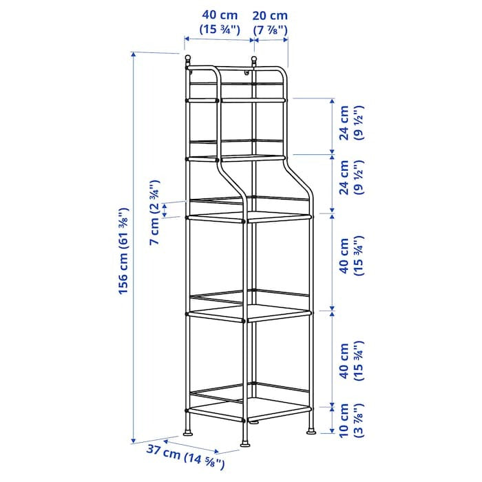 FRÖSJÖN Shelving unit, black, 40x156 cm