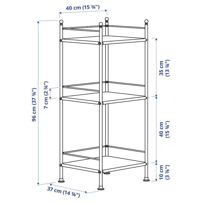 FRÖSJÖN Shelving unit, black, 40x96 cm