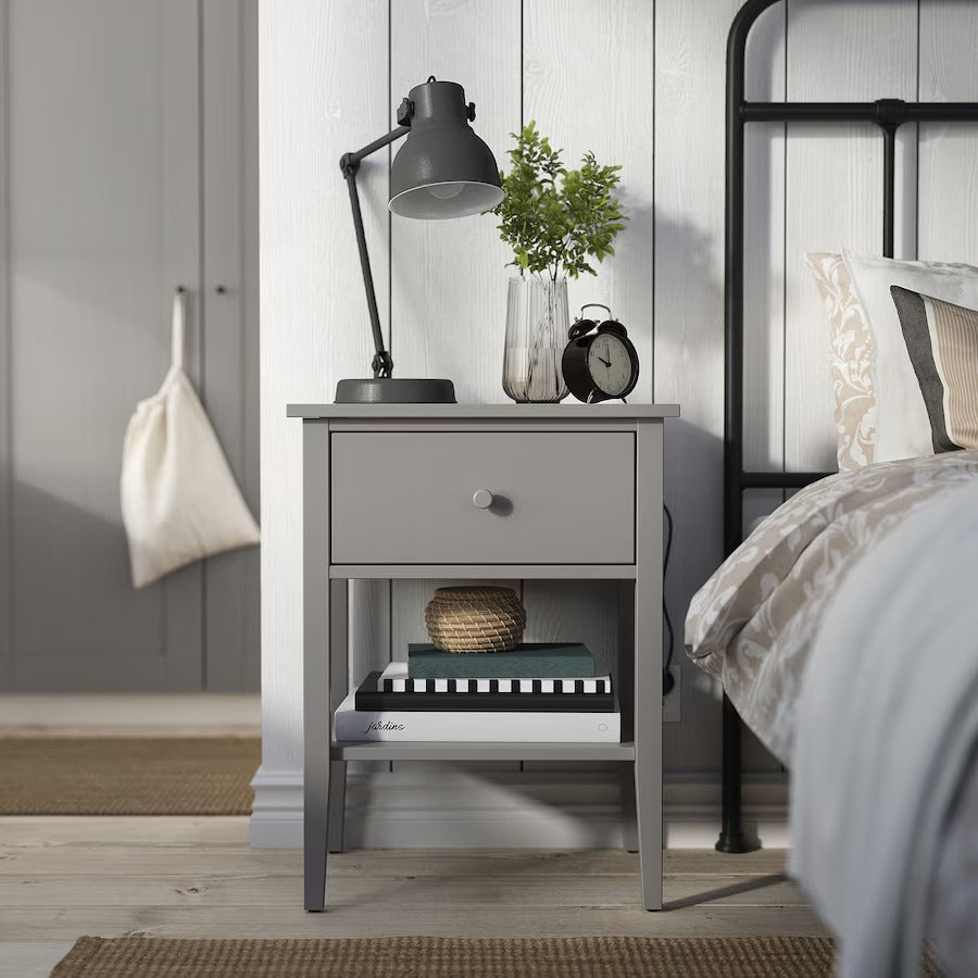 GULLABERG Bedside table, with 1 drawer with shelf/white, 53x43x69 cm