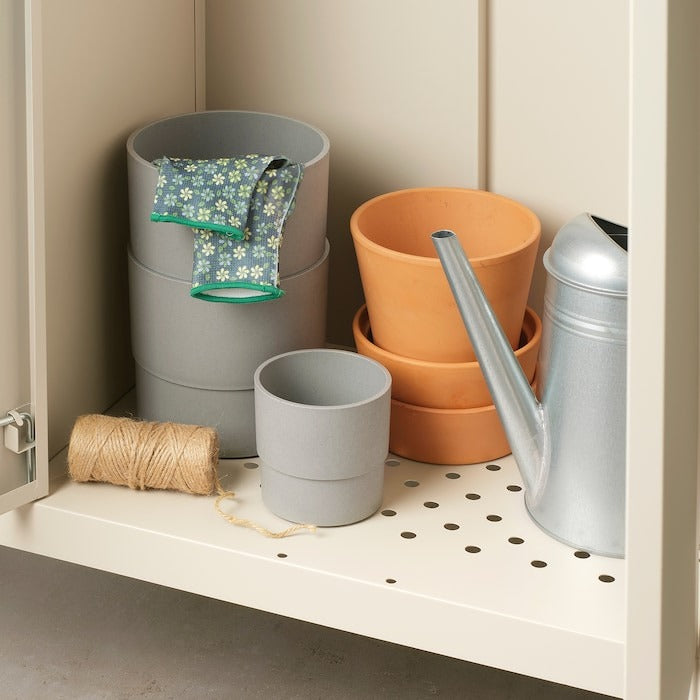 KOLBJÖRN Shelving unit with cabinet, beige, 171x37x161 cm