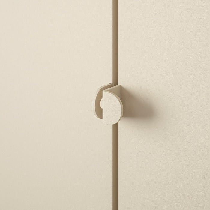 KOLBJÖRN Shelving unit with cabinet, beige, 171x37x161 cm