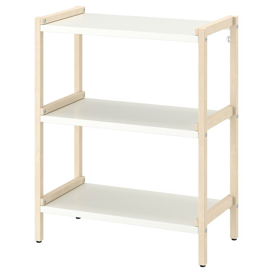 EKENABBEN Open shelving unit, aspen/blue, 70x34x86 cm