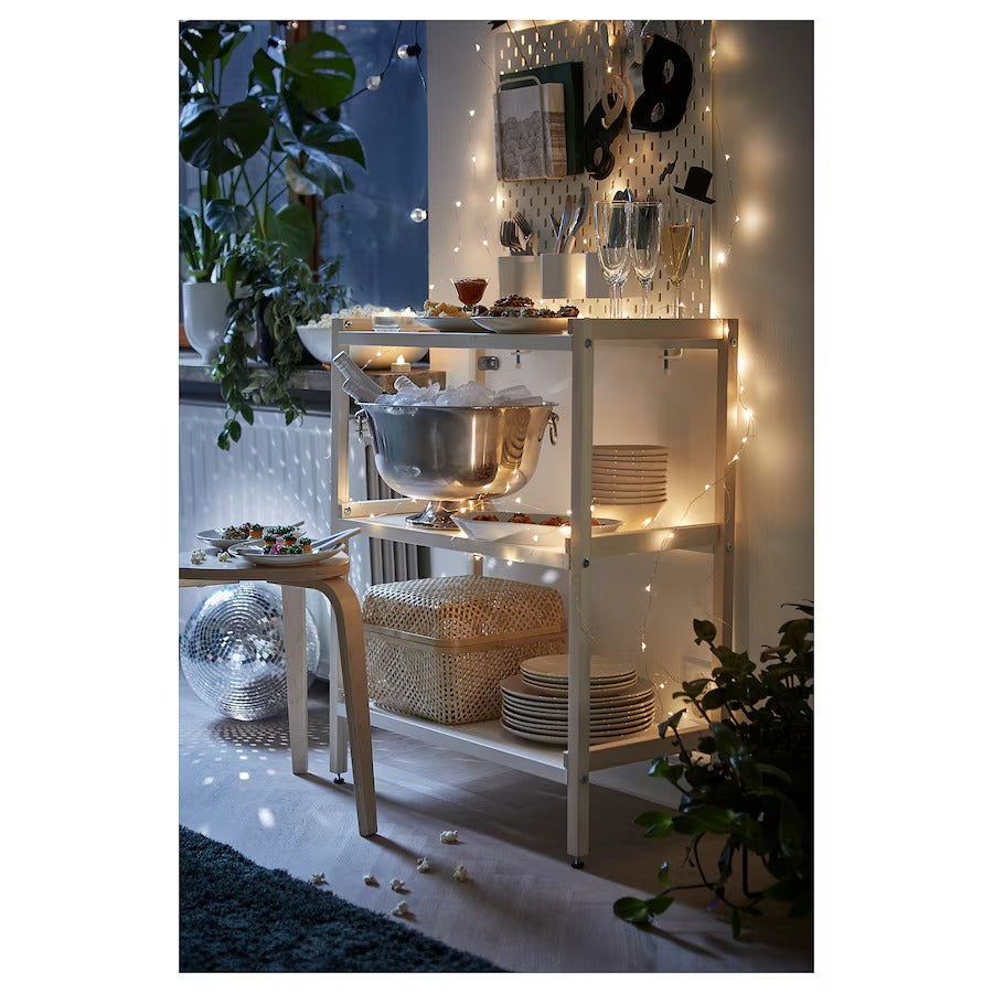EKENABBEN Open shelving unit, aspen/blue, 70x34x86 cm