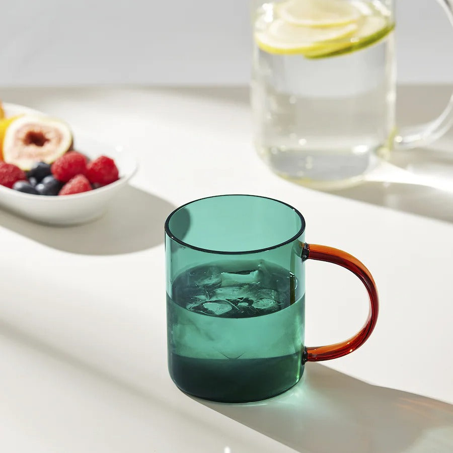 SKUGGSTUBB Mug, mixed colours brown/green, 41 cl