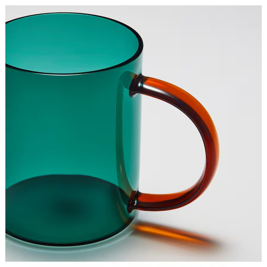 SKUGGSTUBB Mug, mixed colours brown/green, 41 cl