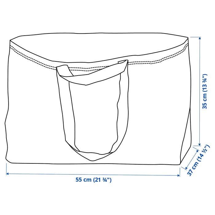 FRAKTA Carrier bag, large, blue, 55x37x35 cm/71 l