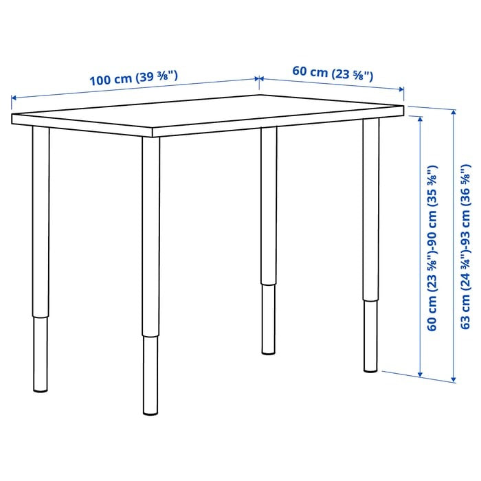 LINNMON / OLOV Desk, white,