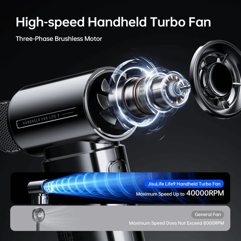 Jisulife - Handheld Fan Life 9 ( 5000mAh ) - Chrome