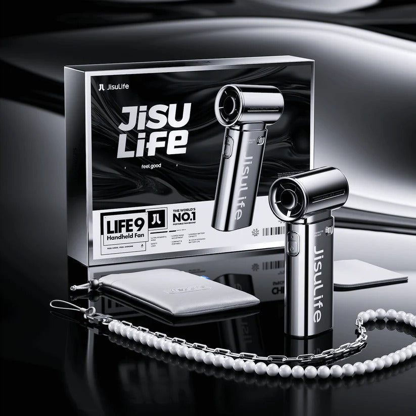 Jisulife - Handheld Fan Life 9 ( 5000mAh ) - Chrome