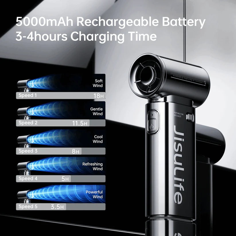 Jisulife - Handheld Fan Life 9 ( 5000mAh ) - Chrome