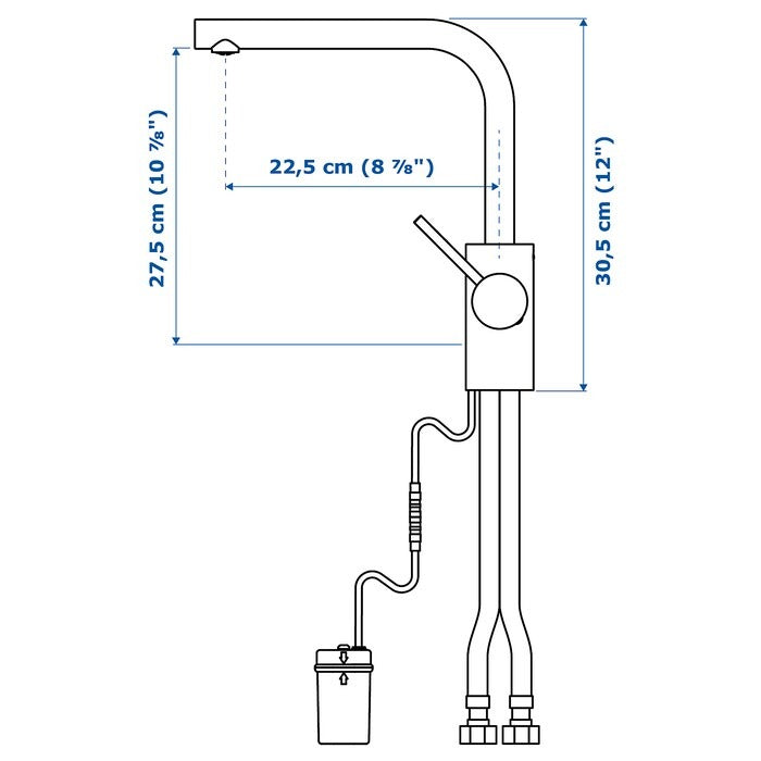TÄMNAREN Kitchen mixer tap w sensor, stainless steel colour
