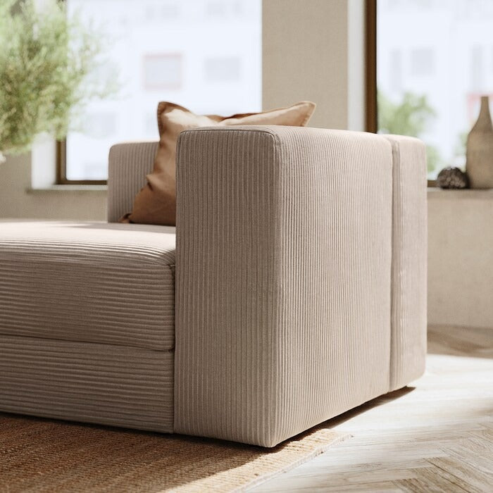JÄTTEBO Chaise longue module, left, with armrest/Samsala dark yellow-green