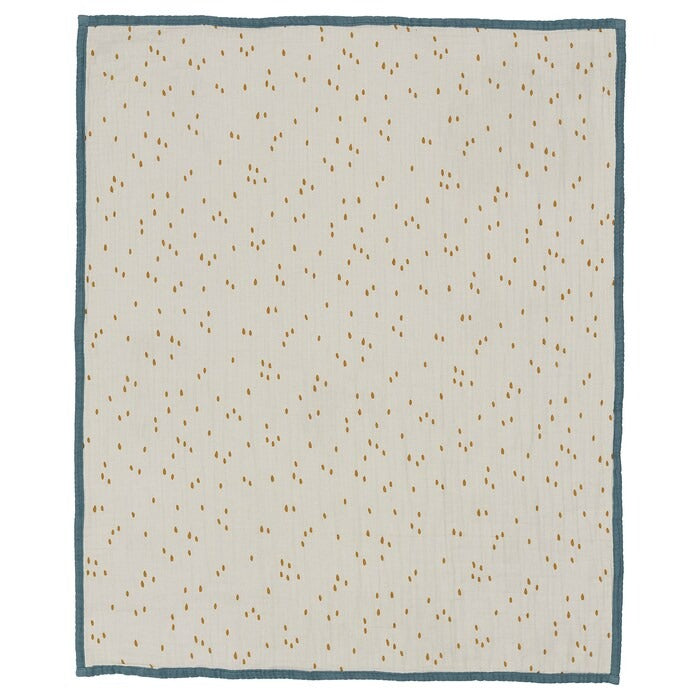 GULDVÄVARE Blanket, blue/white dotted, 80x100 cm