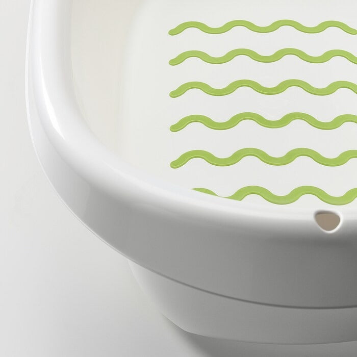 LÄTTSAM Baby bath, white/green