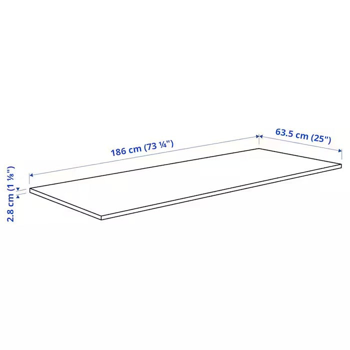 EKBACKEN Worktop, ash effect/laminate, 246x2.8 cm
