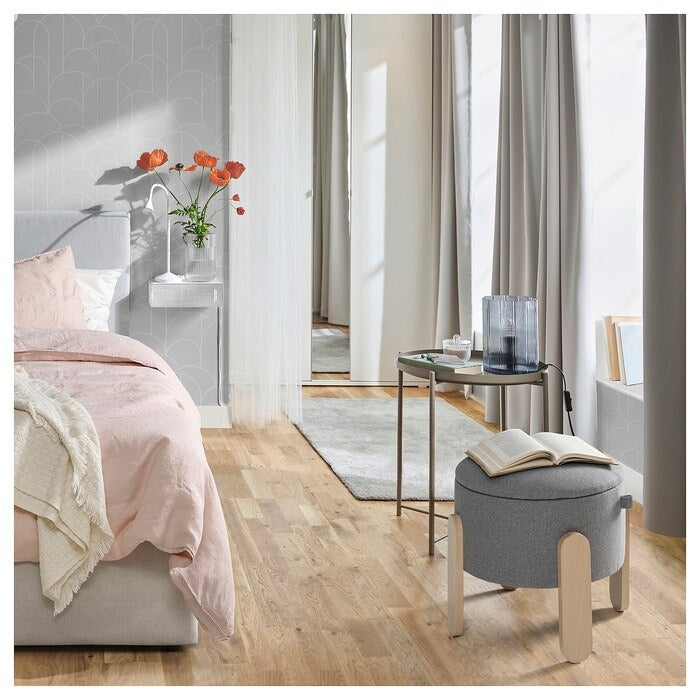 FÖRLUNDA Pouffe, with storage/Tonerud grey