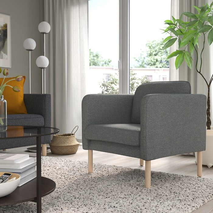 VISKABACKA Armchair, Skartofta black/light grey