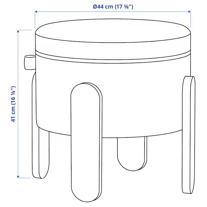 FÖRLUNDA Pouffe, with storage/Tonerud grey