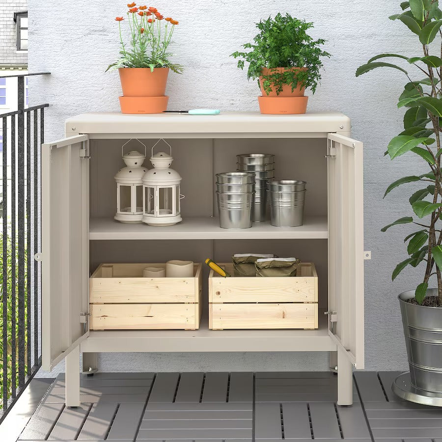 KOLBJÖRN Cabinet in/outdoor, beige, 80x81 cm
