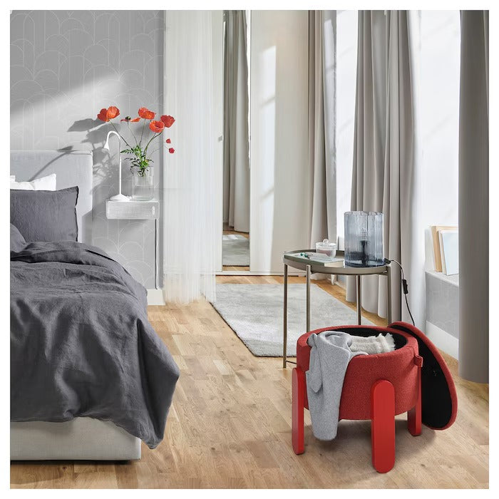 FÖRLUNDA Pouffe, with storage/Tonerud grey