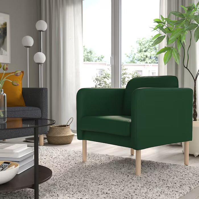 VISKABACKA Armchair, Skartofta black/light grey