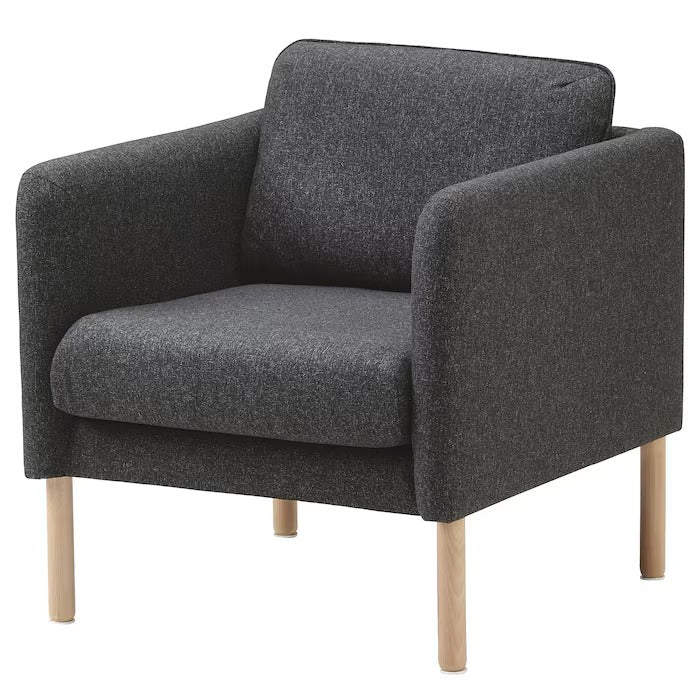 VISKABACKA Armchair, Skartofta black/light grey