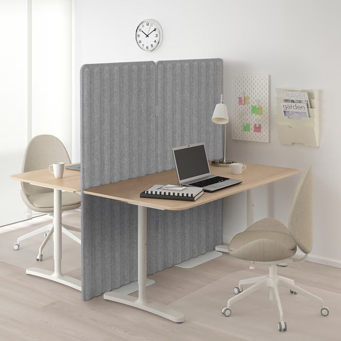 EILIF Screen, freestanding, grey, 80x150 cm