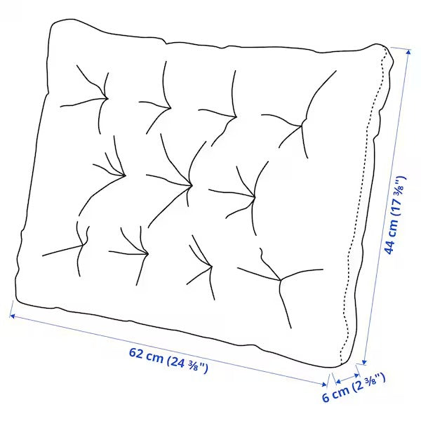 KUDDARNA Back cushion, outdoor, beige, 62x44 cm