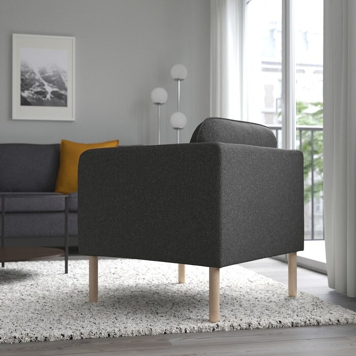 VISKABACKA Armchair, Skartofta black/light grey