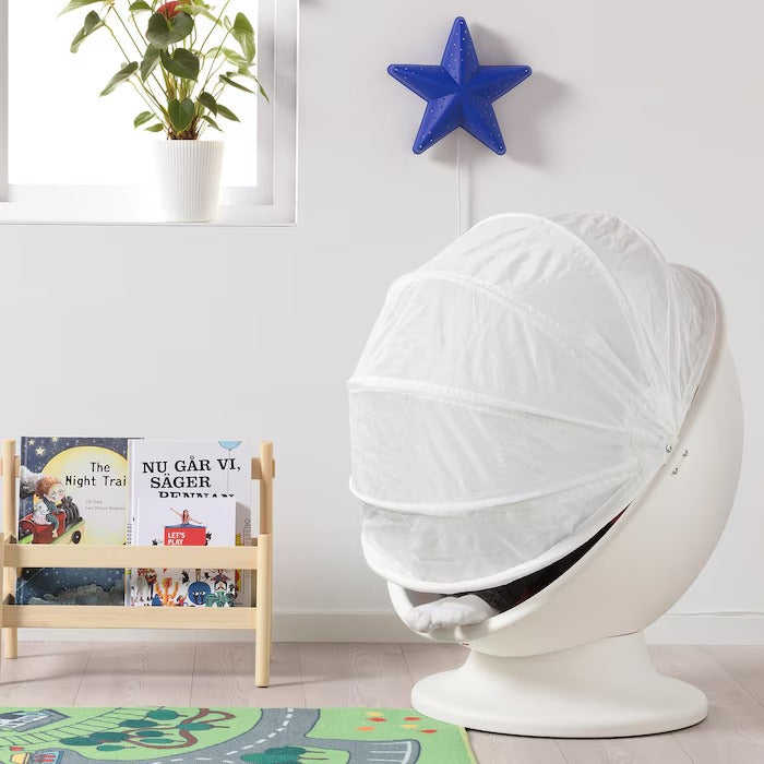IKEA PS LÖMSK Swivel armchair, white/red