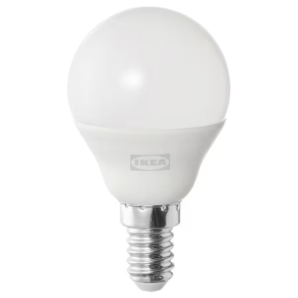 SOLHETTA LED bulb E14 470 lumen, globe opal white, 6000 K