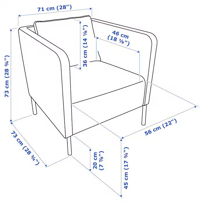 EKERÖ Armchair, Skiftebo dark blue