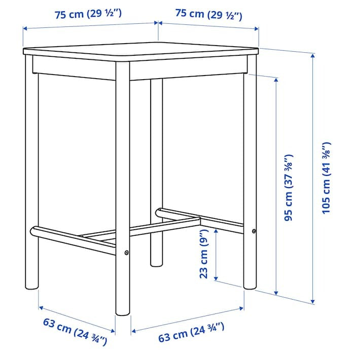 NILSOLLE Bar stool, birch, 74 cm